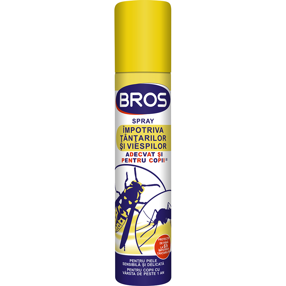 Spray pentru copii impotriva tantarilor si viespilor BROS, 90 ml