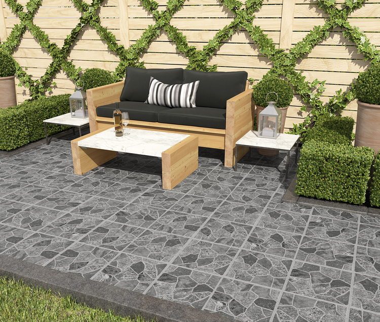 Gresie exterior Topstone, 33.3 x 33.3 cm, grosime 7 mm, 1.663 m2, gri piatra