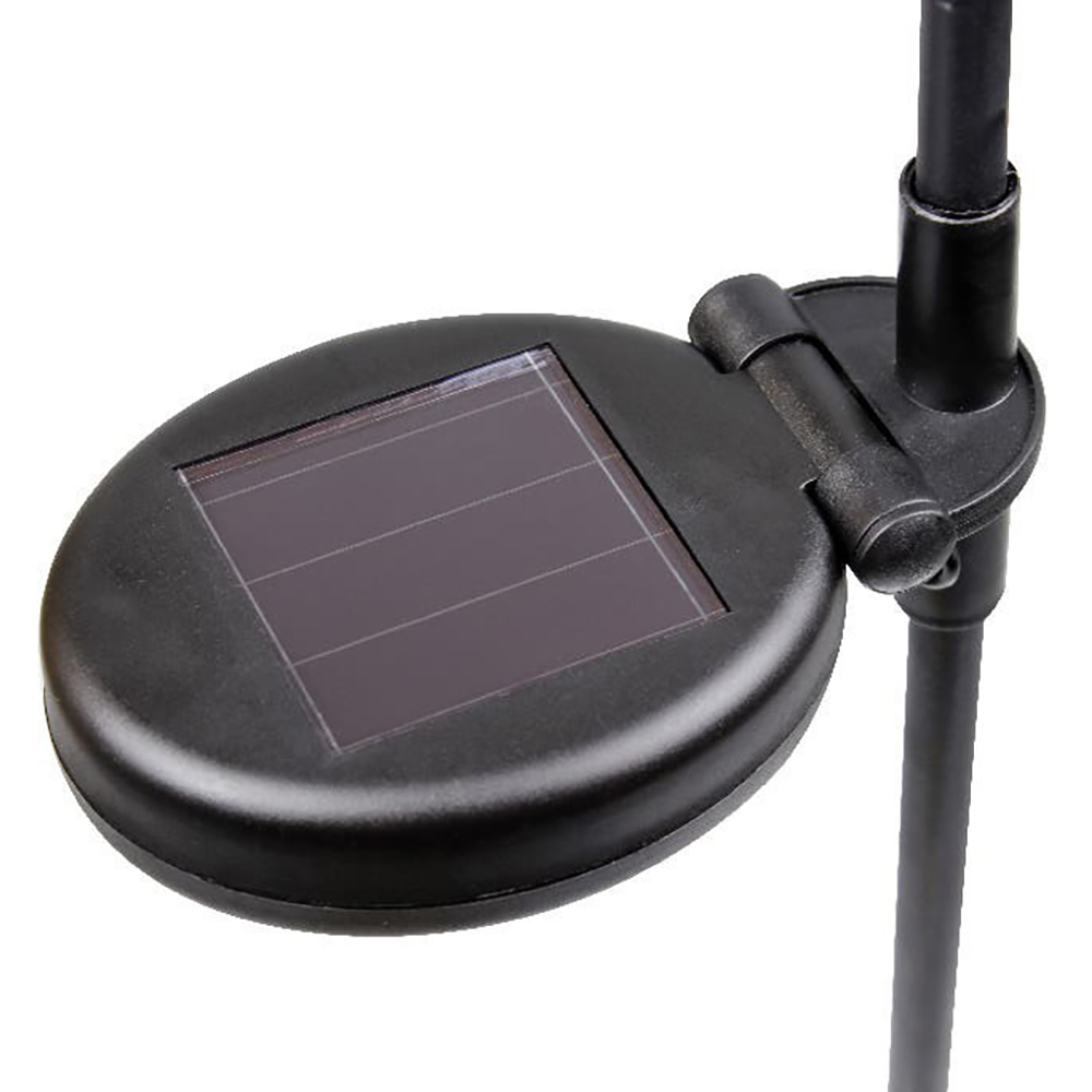 Lampa solara LED, IP44, 2000K, forma glob, negru