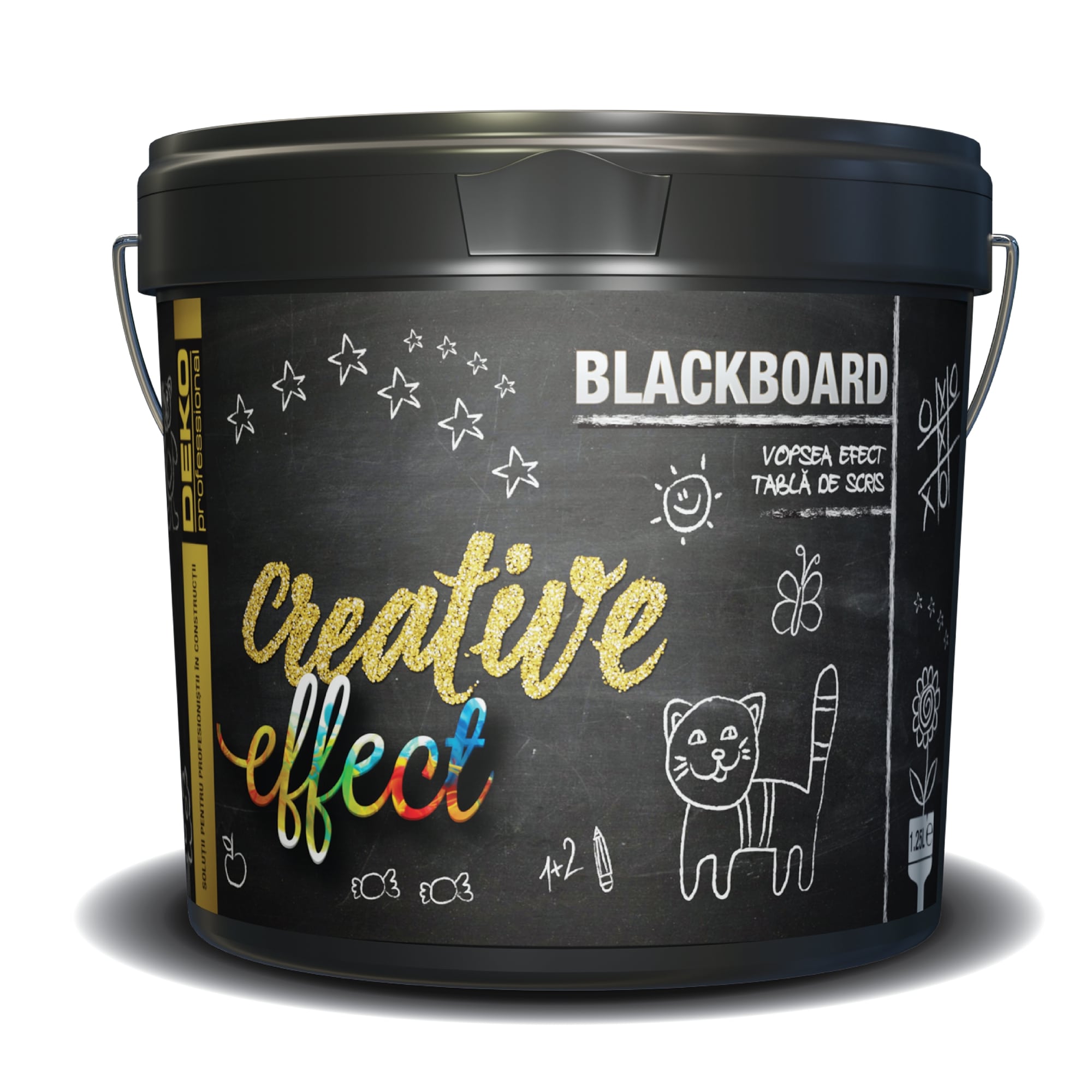 Vopsea email Creative Efect DEKO, efect tabla 1.25L, negru