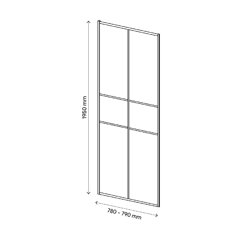 Paravan dus GOODHOME Ahti Black Stripes, aluminiu, sticla securizata 6mm, 80 x 195 cm, profil negru