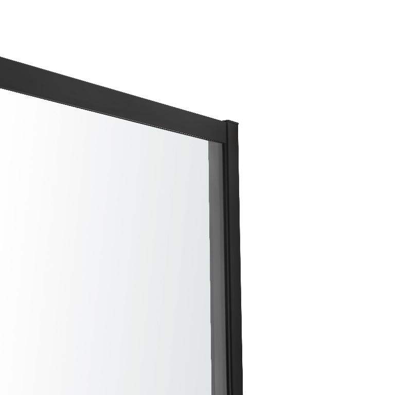 Paravan dus GOODHOME Ahti Black Stripes, aluminiu, sticla securizata 6mm, 80 x 195 cm, profil negru