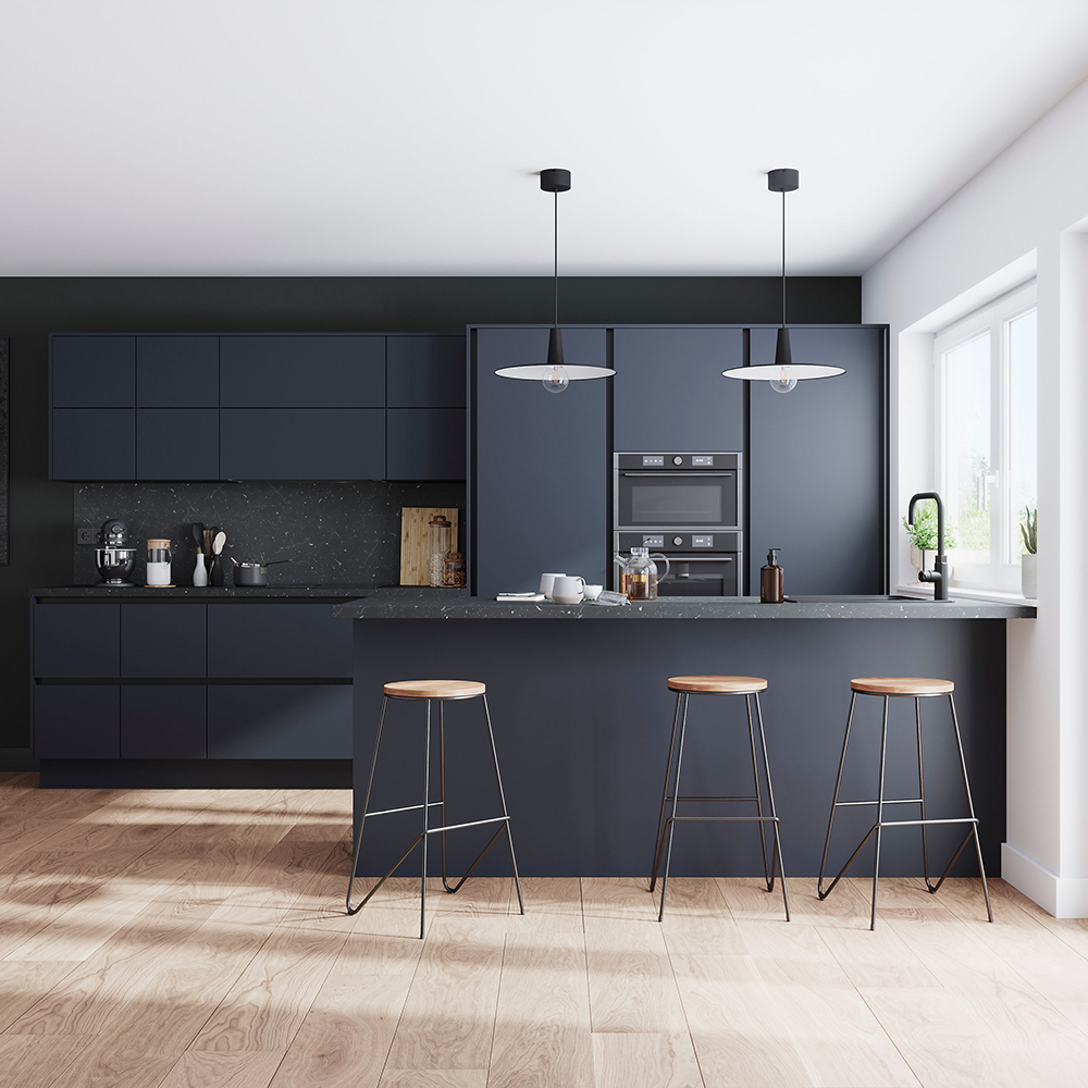 Panou aditie GOODHOME Garcinia, 61 x 90 x 1.8 cm, PAL, albastru mat
