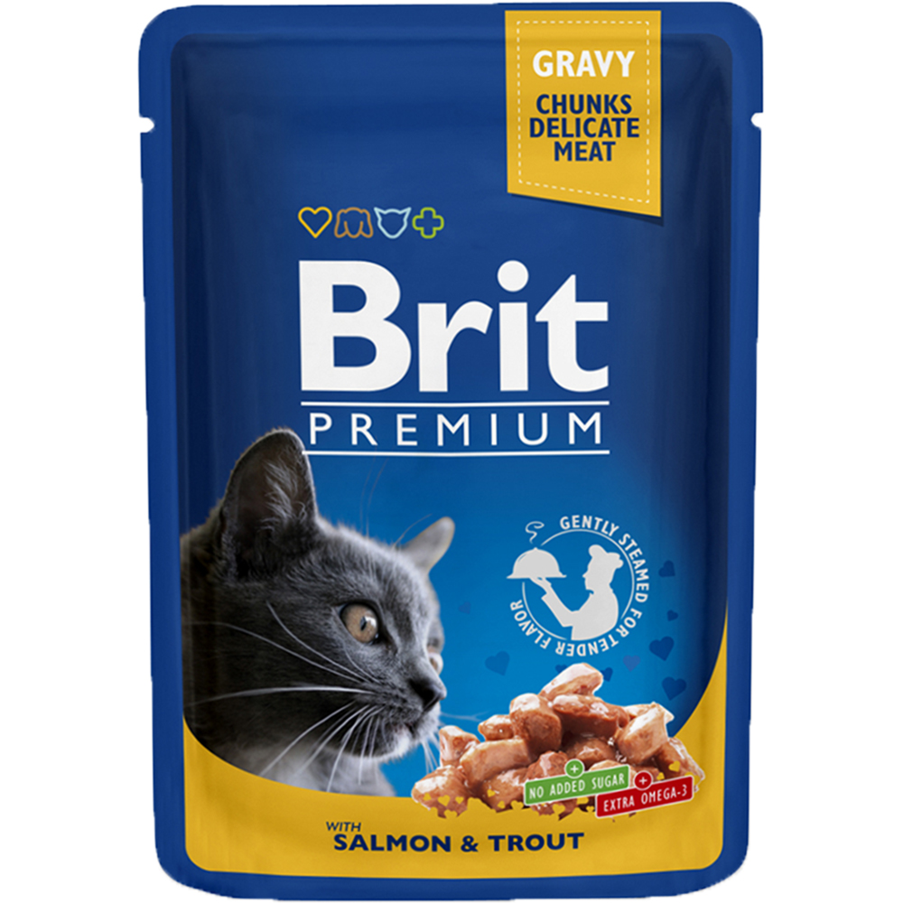 Hrana umeda pentru pisici BRIT Premium Family plate chunks, Adult, Mix, 12 x 100g