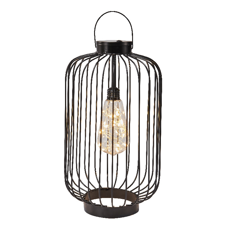 Decoratiune luminoasa Felinar, 33.5 cm, negru
