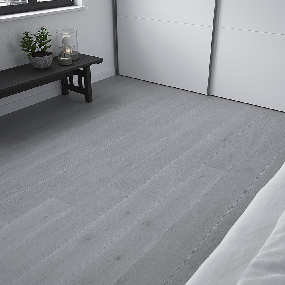 Placa pardoseala GOODHOME, 122 x 15 cm, 2.2 mp, stejar gri