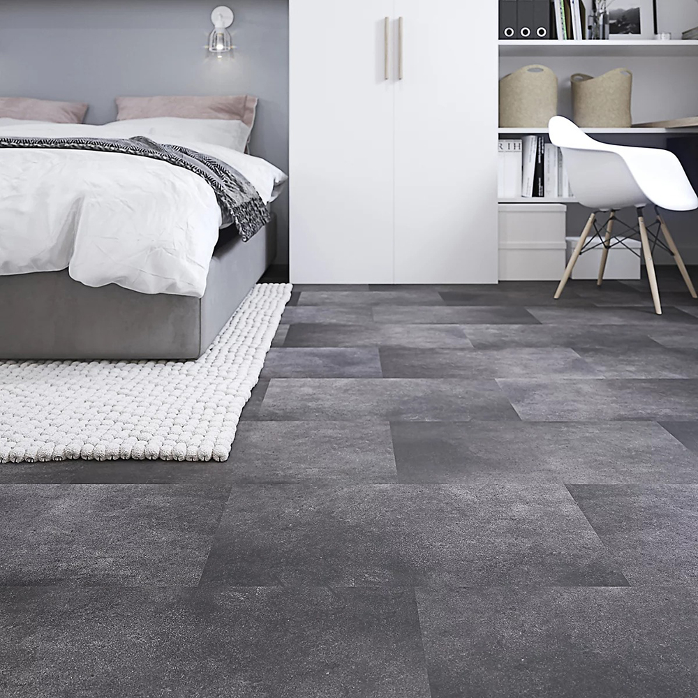 Placa pardoseala GOODHOME, 61 x 30.5 cm, 2.23 mp, beton gri