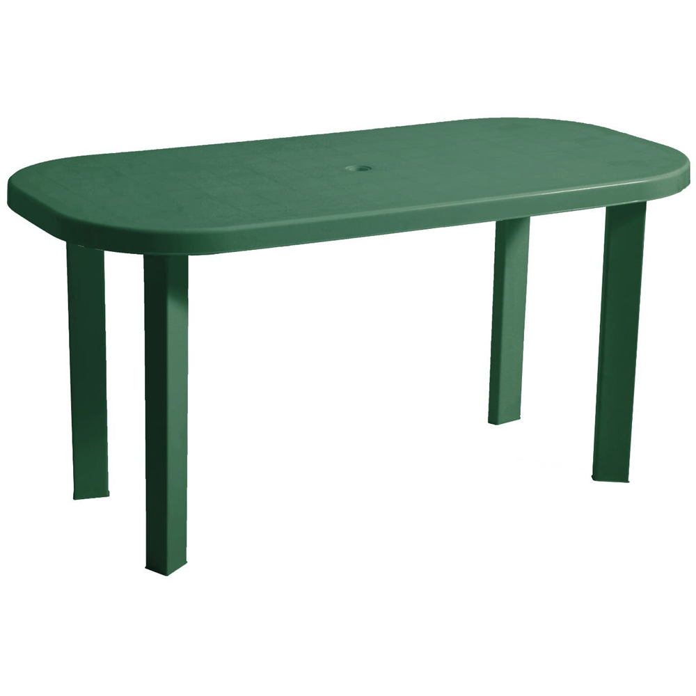 Masa terasa Napochim, plastic, 140.5 x 70 x 70.5 cm, verde