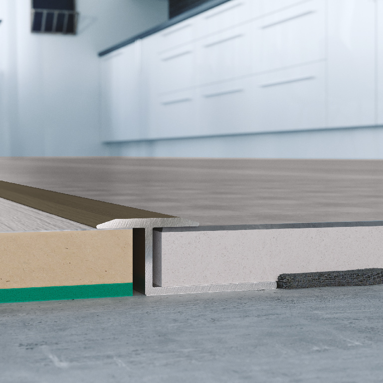Profil de trecere parchet GOODHOME, argintiu, drept, aluminiu, 25 x 1200 mm