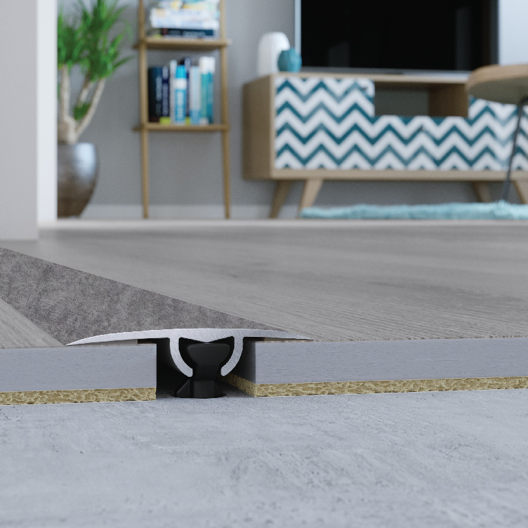 Profil de trecere GOODHOME, aluminiu, 93 x 3 cm, gri