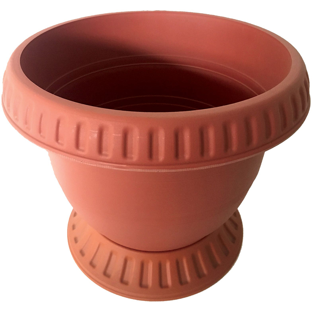 Set ghiveci cu farfurie rotund NAPOCHIM, polipropilena, 50 cm, maro 