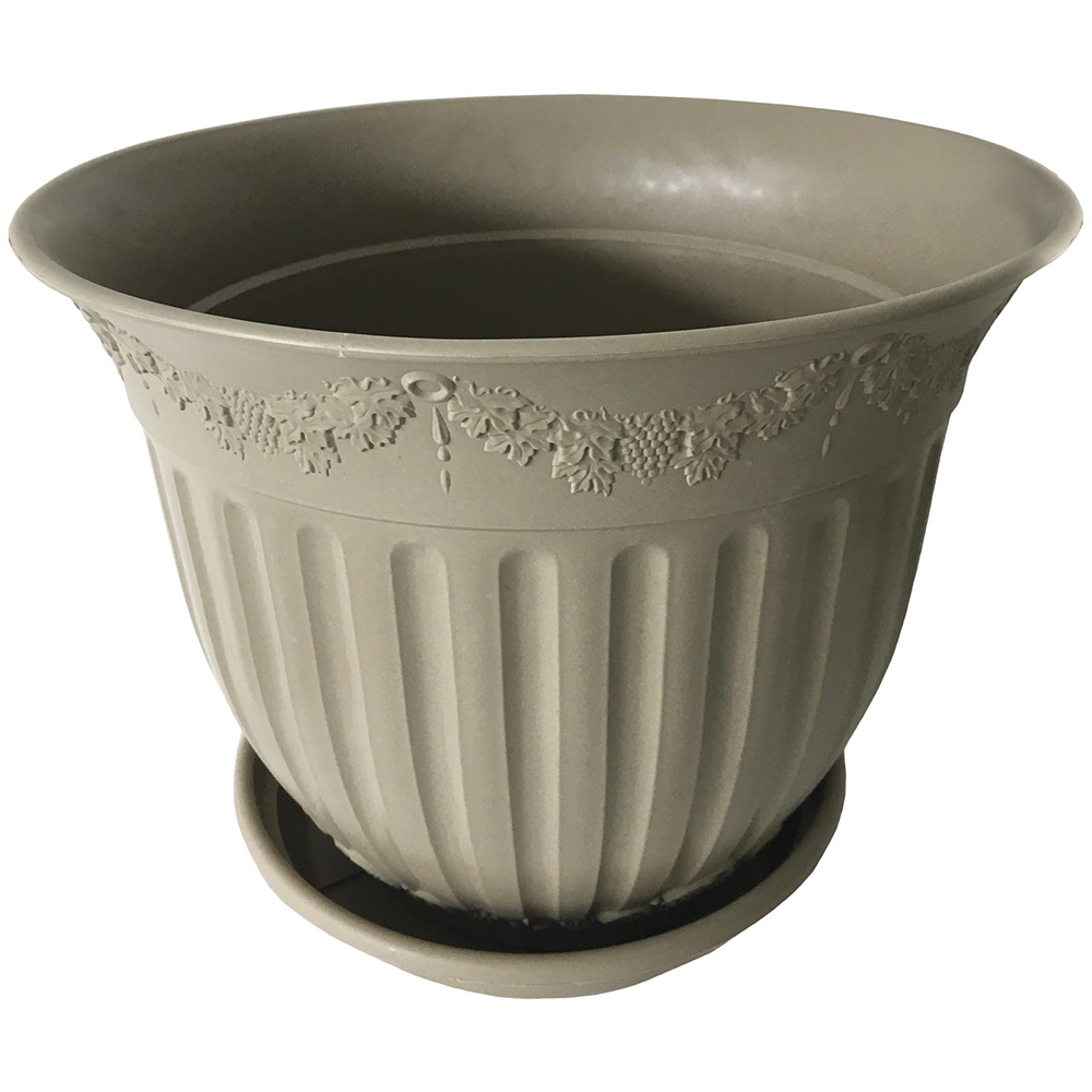 Set ghiveci cu farfurie rotund NAPOCHIM, polipropilena, 30 cm, bej