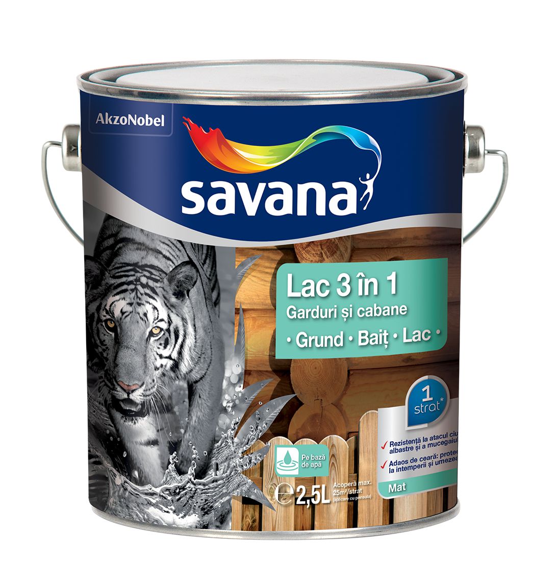 Lac lemn SAVANA 3D 3in1 pentru garduri si cabane, wenge, 2.5L