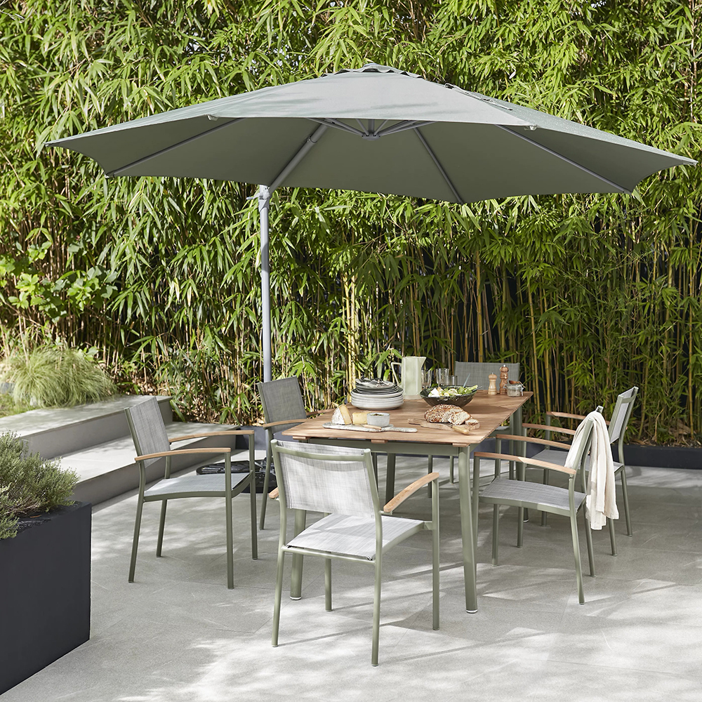 Scaun terasa GOODHOME Akoa, aluminiu, 55.4 x 55.1 x 83 cm, verde