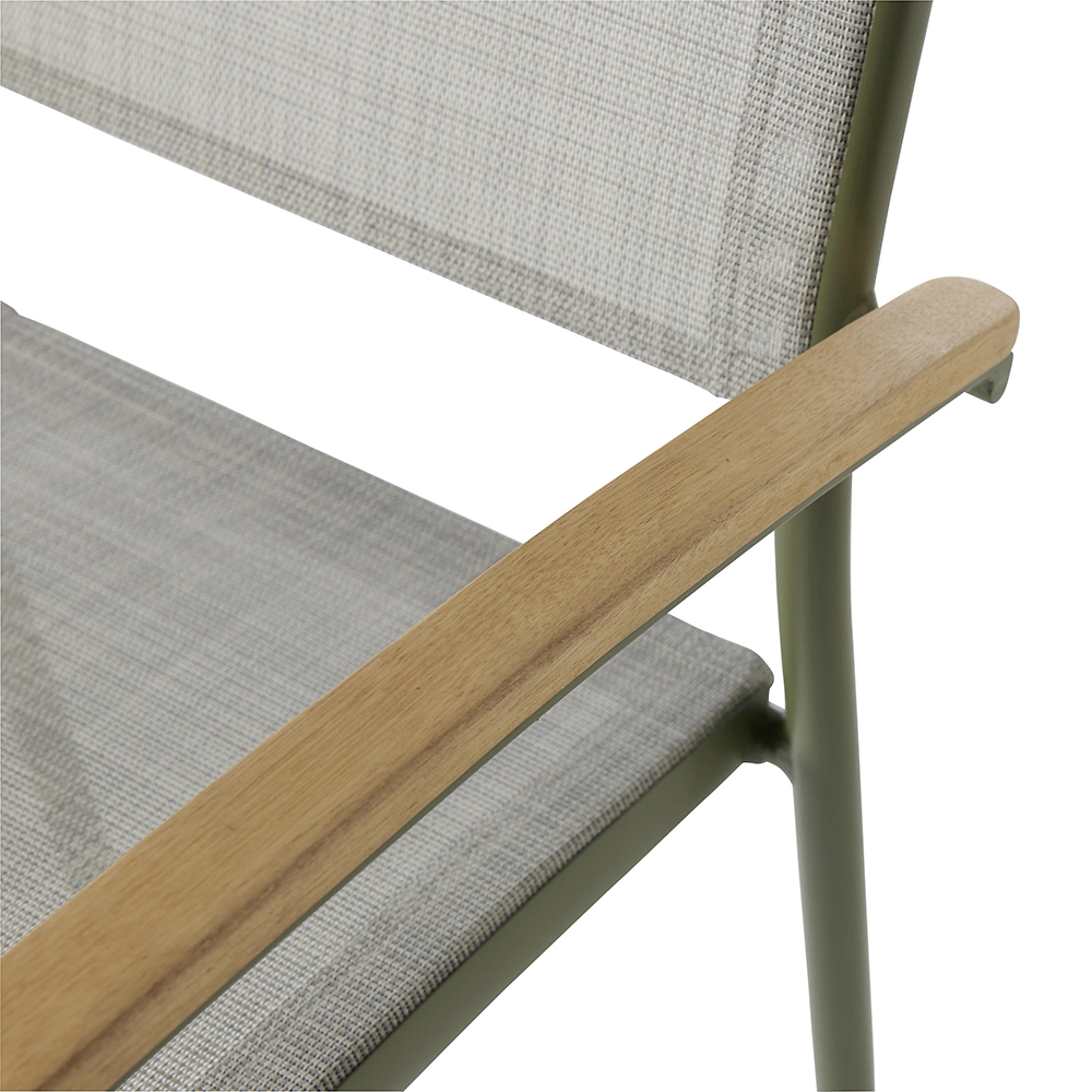Scaun terasa GOODHOME Akoa, aluminiu, 55.4 x 55.1 x 83 cm, verde
