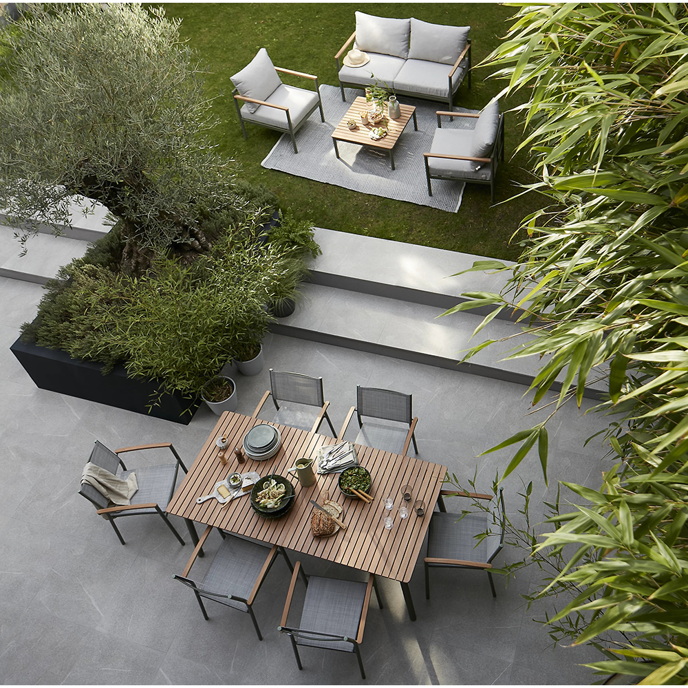 Scaun terasa GOODHOME Akoa, aluminiu, 55.4 x 55.1 x 83 cm, verde