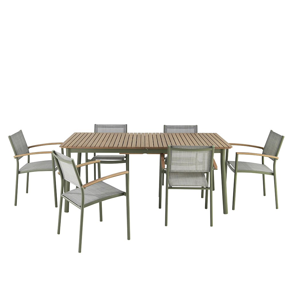 Masa terasa GOODHOME Skoa, lemn, 180 x 90 x 75 cm, verde