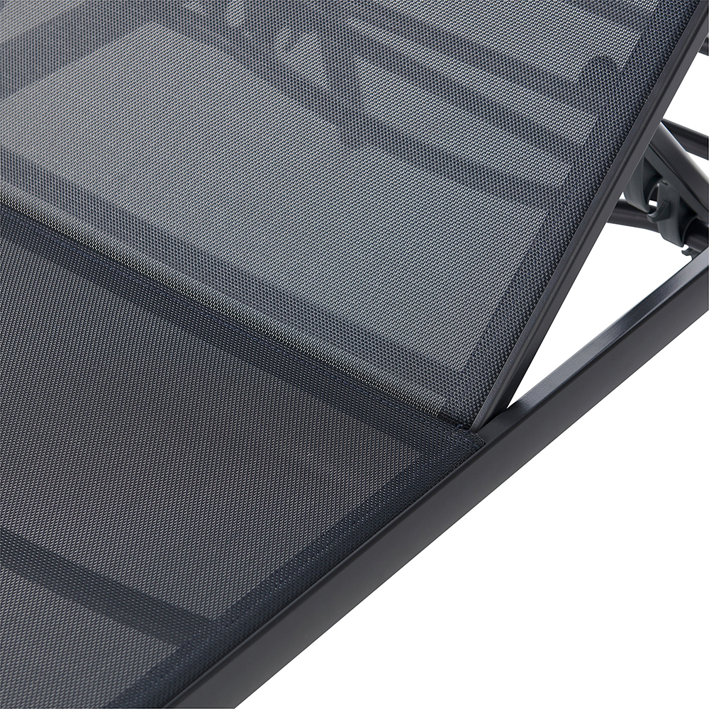 Sezlong gradina GOODHOME Alona, aluminiu, 198 x 88 x 60 cm, negru