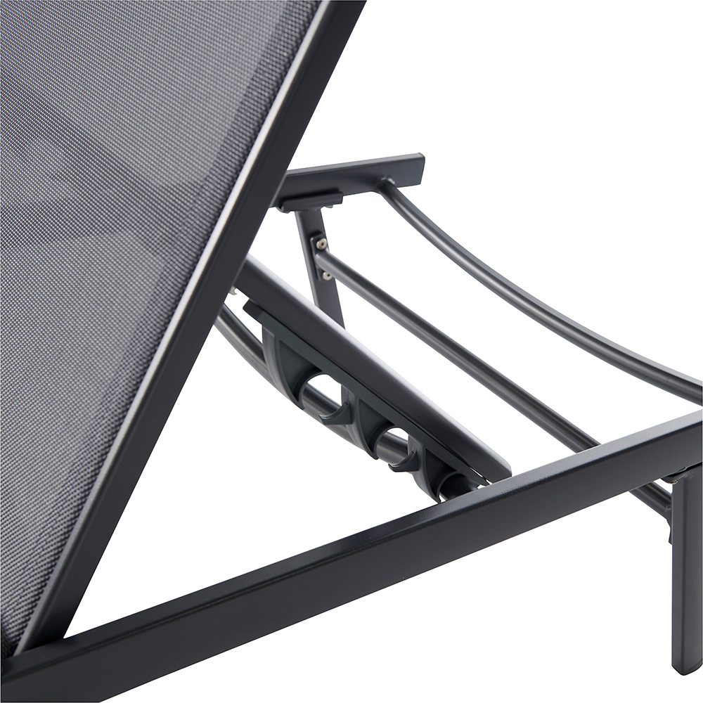 Sezlong gradina GOODHOME Alona, aluminiu, 198 x 88 x 60 cm, negru