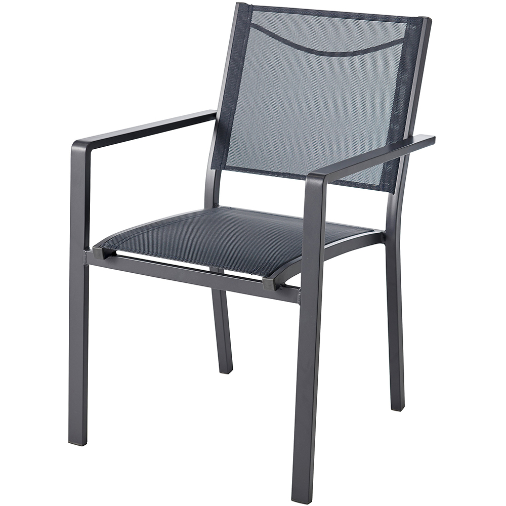 Scaun terasa GOODHOME Batz, aluminiu, 60 x 56 x 86 cm, negru