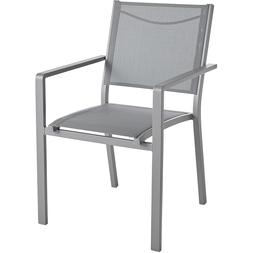 Scaun terasa GOODHOME Batz, aluminiu, 60 x 56 x 86 cm, gri