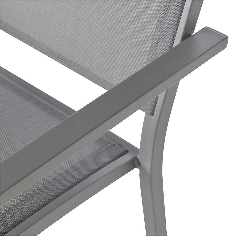 Scaun terasa GOODHOME Batz, aluminiu, 60 x 56 x 86 cm, gri