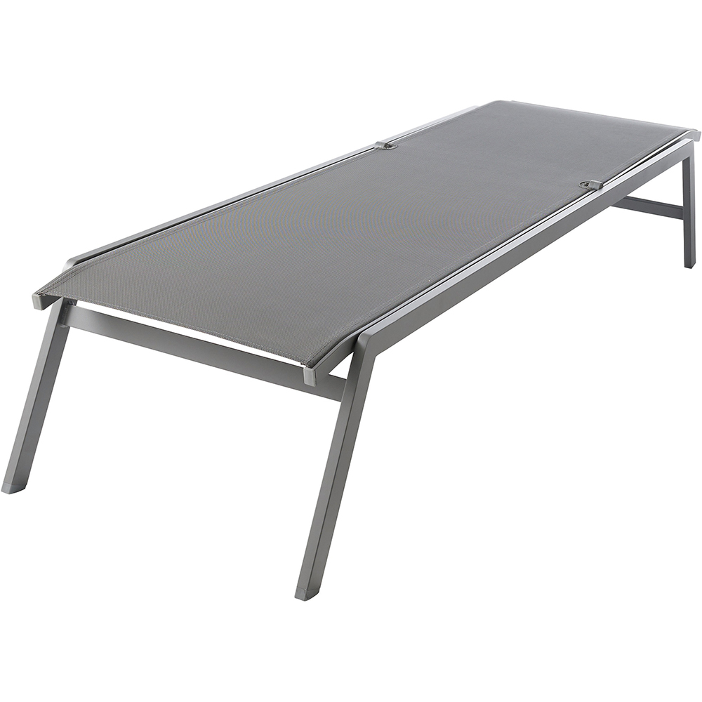 Sezlong gradina GOODHOME Batz, aluminiu, 195 x 59 x 92.5 cm, gri