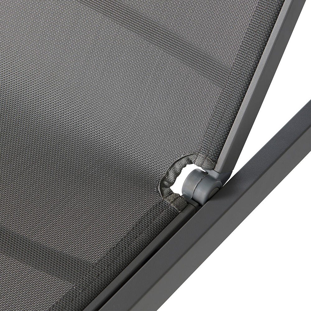 Sezlong gradina GOODHOME Batz, aluminiu, 195 x 59 x 92.5 cm, gri