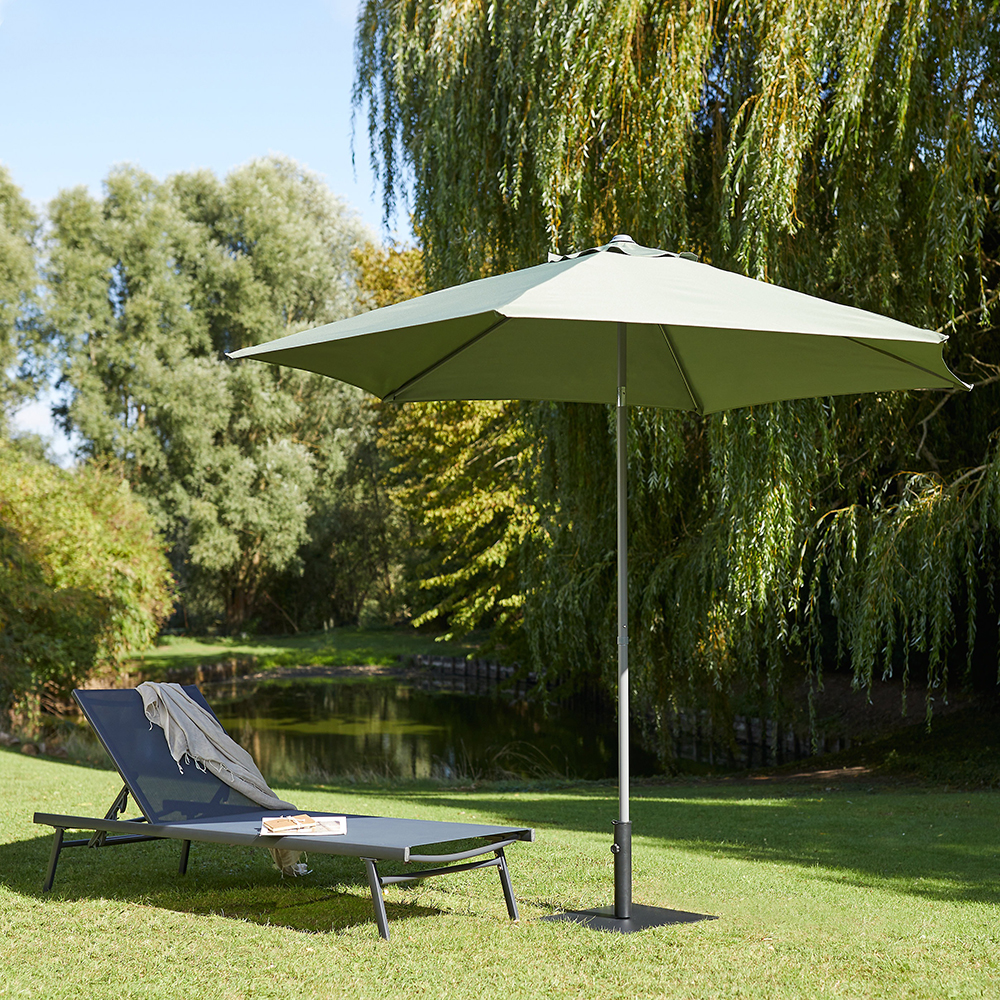 Umbrela terasa GOODHOME Carambole, aluminiu, 270 x 223 cm, verde