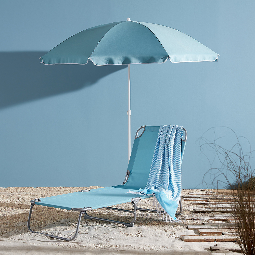 Umbrela terasa Curacao, otel, 180 x 188 cm, albastru