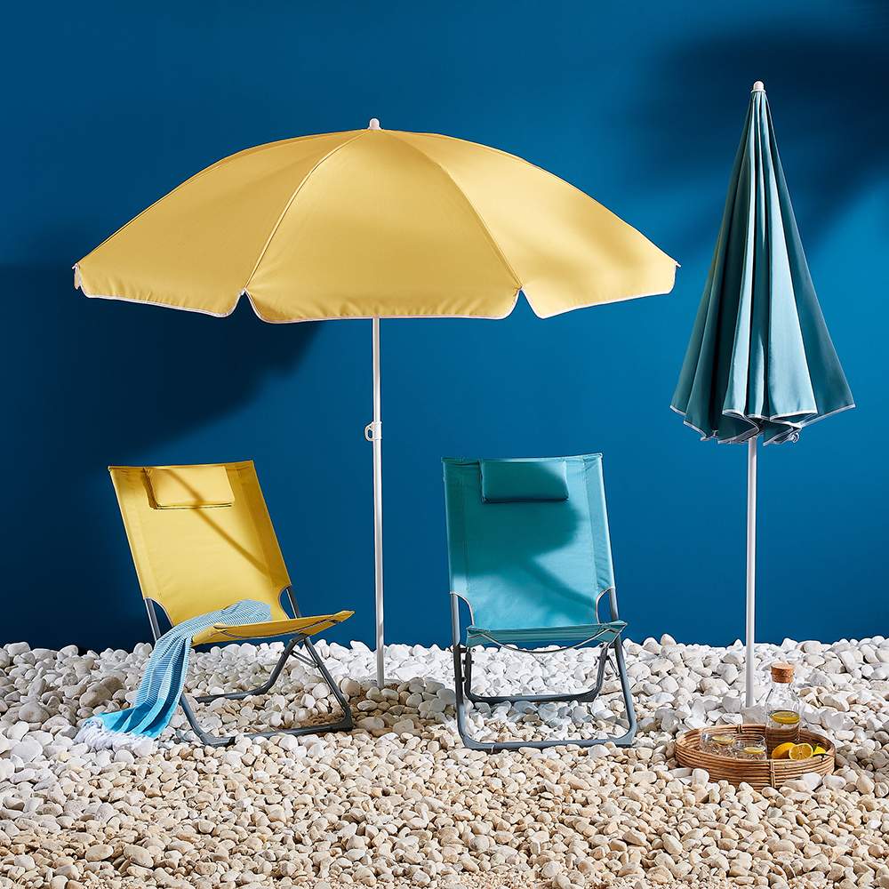 Umbrela terasa Curacao, otel, 180 x 188 cm, albastru