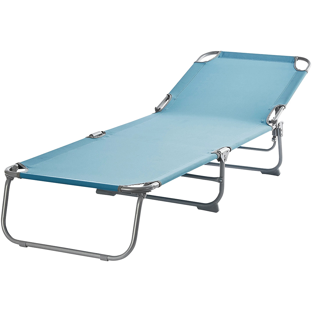 Sezlong gradina Curacao, otel, 186 x 57.5 x 79 cm, albastru