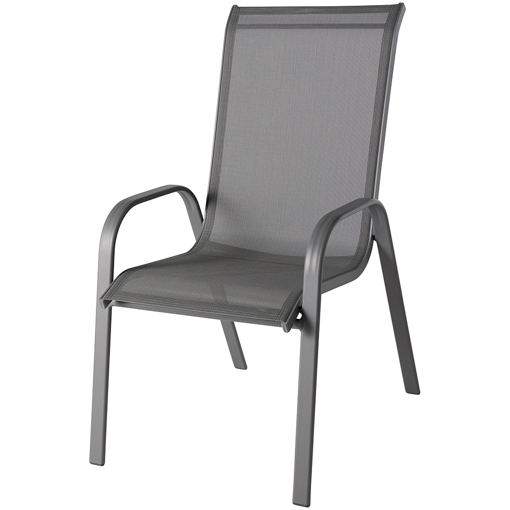 Scaun terasa Janeiro, aluminiu, 76 x 56 x 103 cm, gri
