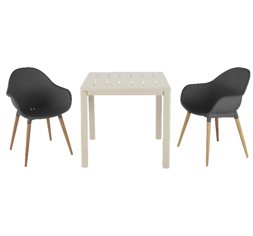 Scaun terasa GOODHOME Kiwee, plastic, 58 x 84 x 61 cm, negru