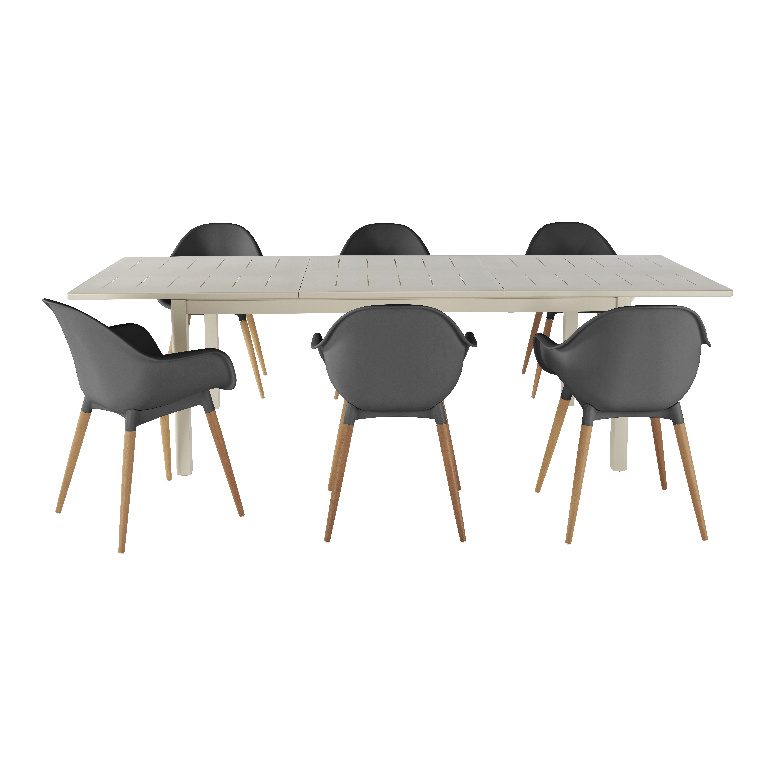 Scaun terasa GOODHOME Kiwee, plastic, 58 x 84 x 61 cm, negru