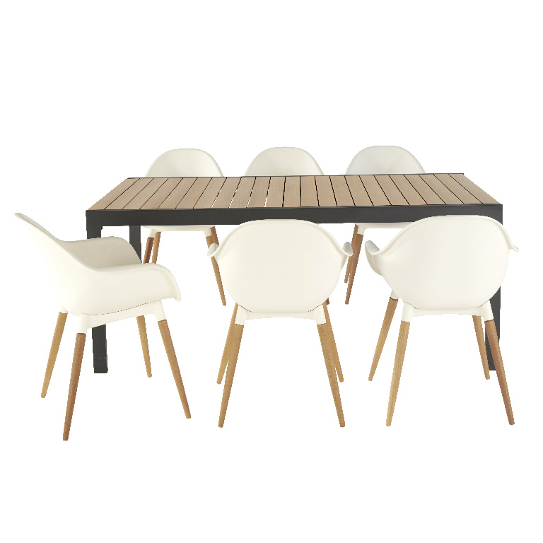 Scaun terasa GOODHOME Kiwee, plastic, 58 x 84 x 61 cm, alb