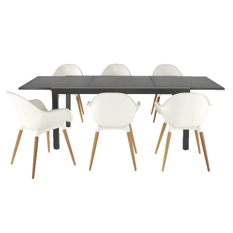Scaun terasa GOODHOME Kiwee, plastic, 58 x 84 x 61 cm, alb
