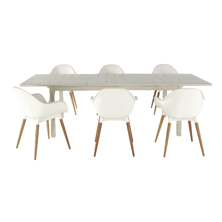Scaun terasa GOODHOME Kiwee, plastic, 58 x 84 x 61 cm, alb