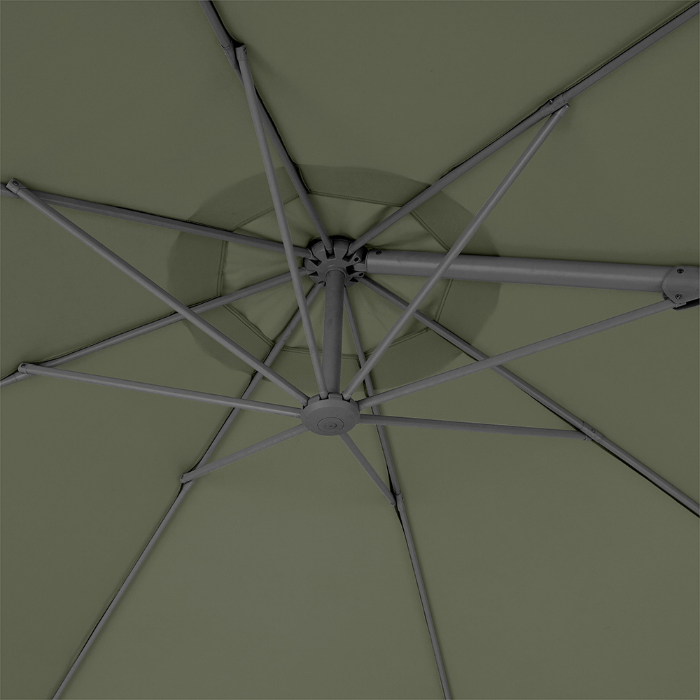 Umbrela terasa GOODHOME Mallorca, aluminiu, 350 x 255 cm, verde