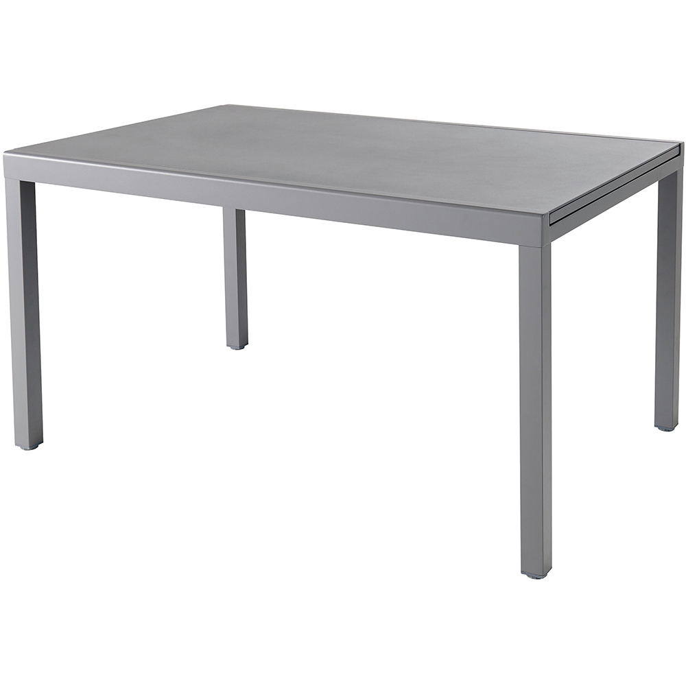 Masa terasa GOODHOME Moorea, sticla-aluminiu, 200 x 90 x 75 cm, gri