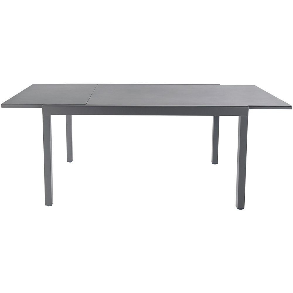 Masa terasa GOODHOME Moorea, sticla-aluminiu, 200 x 90 x 75 cm, gri