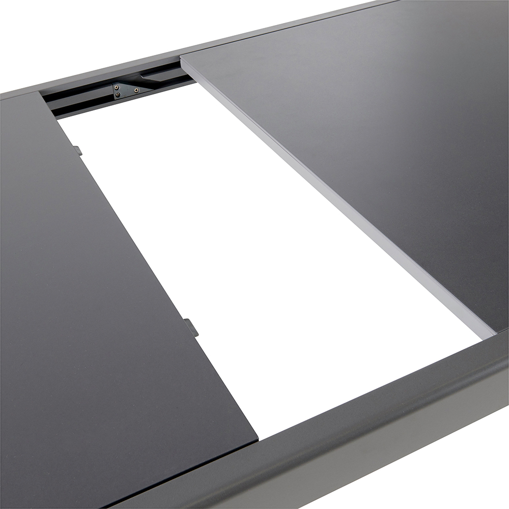Masa terasa GOODHOME Moorea, sticla-aluminiu, 200 x 90 x 75 cm, gri