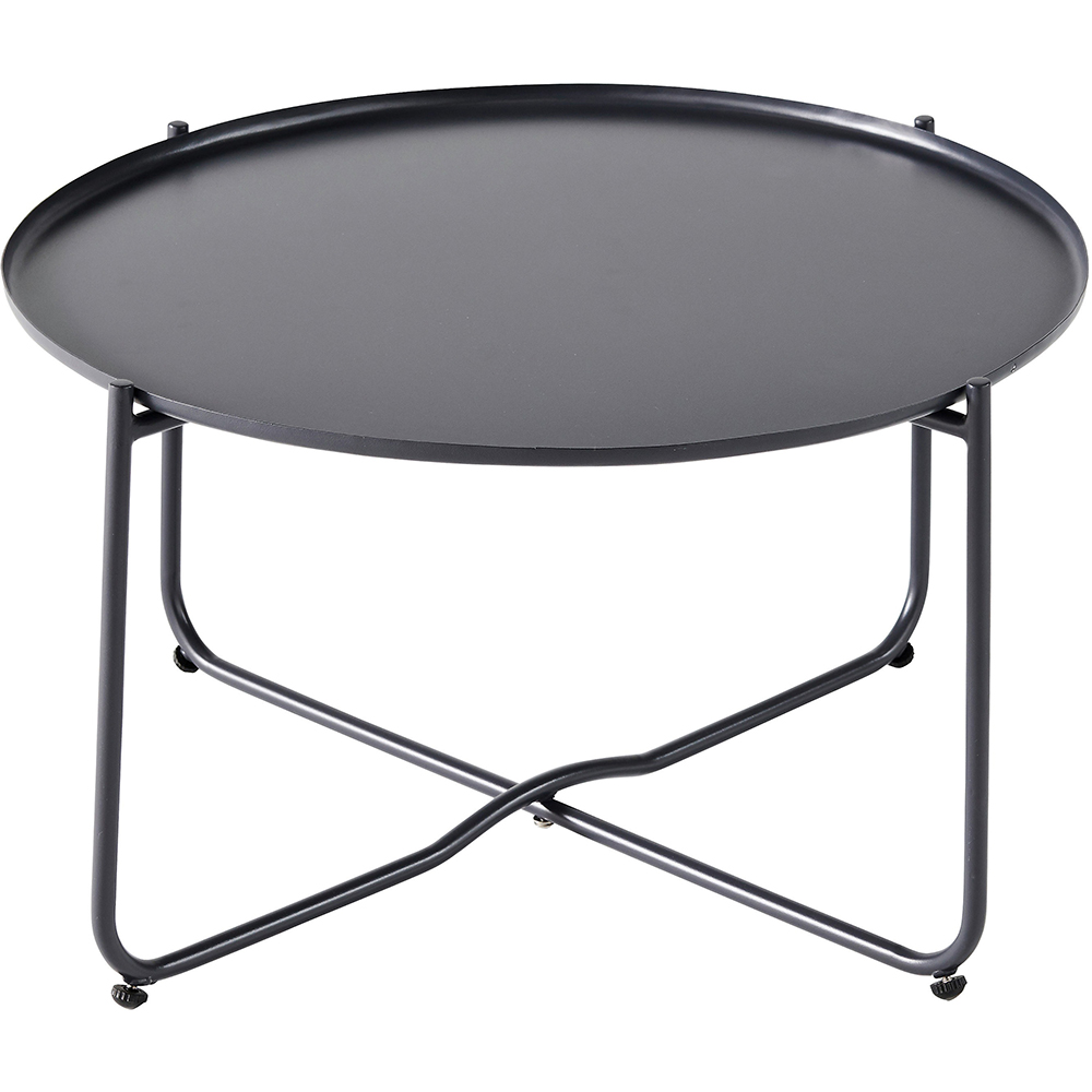Masa terasa GOODHOME Nova, otel, 60 x 36 x 36 cm, negru