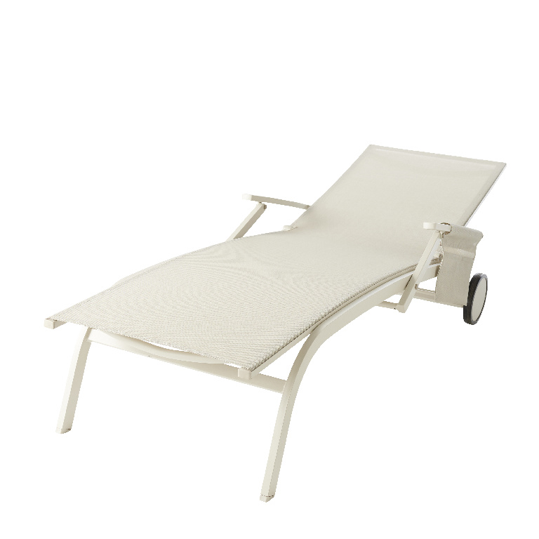 Sezlong terasa GOODHOME Santorin, 189 x 70 x 90 cm, bej