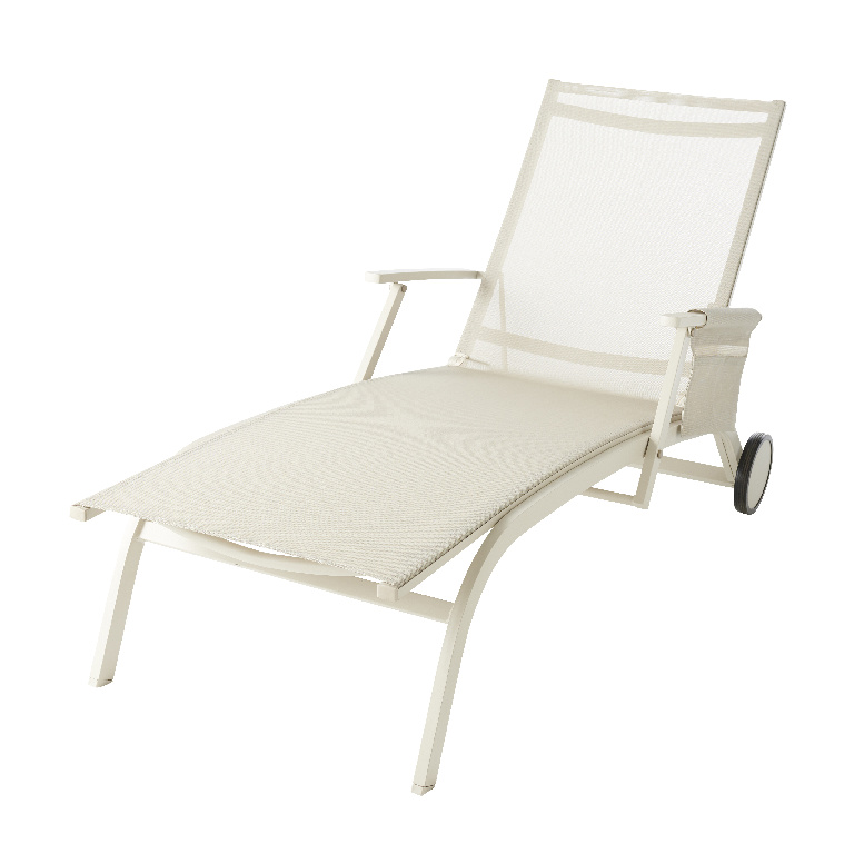 Sezlong terasa GOODHOME Santorin, 189 x 70 x 90 cm, bej