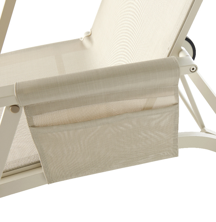 Sezlong terasa GOODHOME Santorin, 189 x 70 x 90 cm, bej