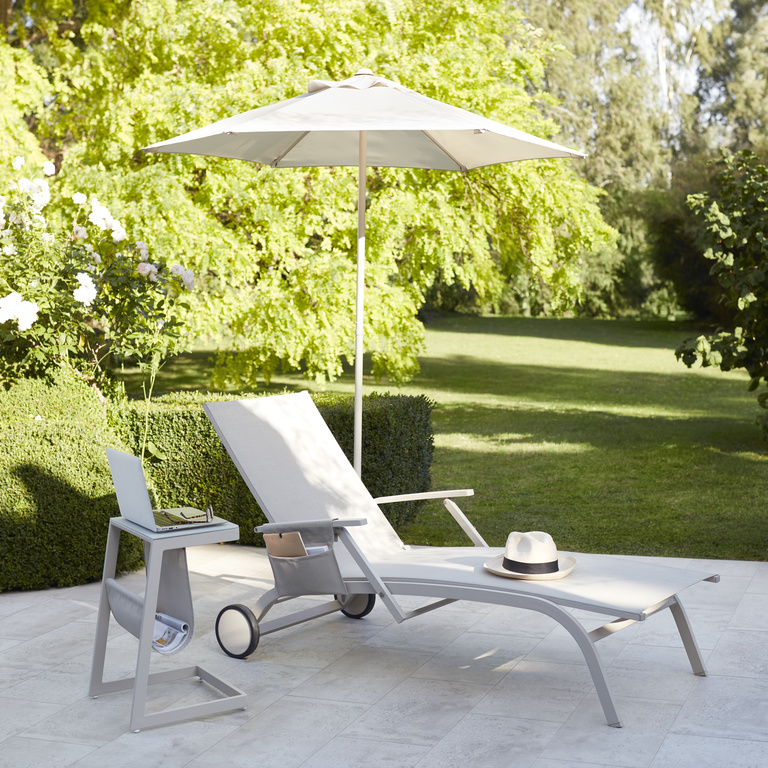 Sezlong terasa GOODHOME Santorin, 189 x 70 x 90 cm, bej