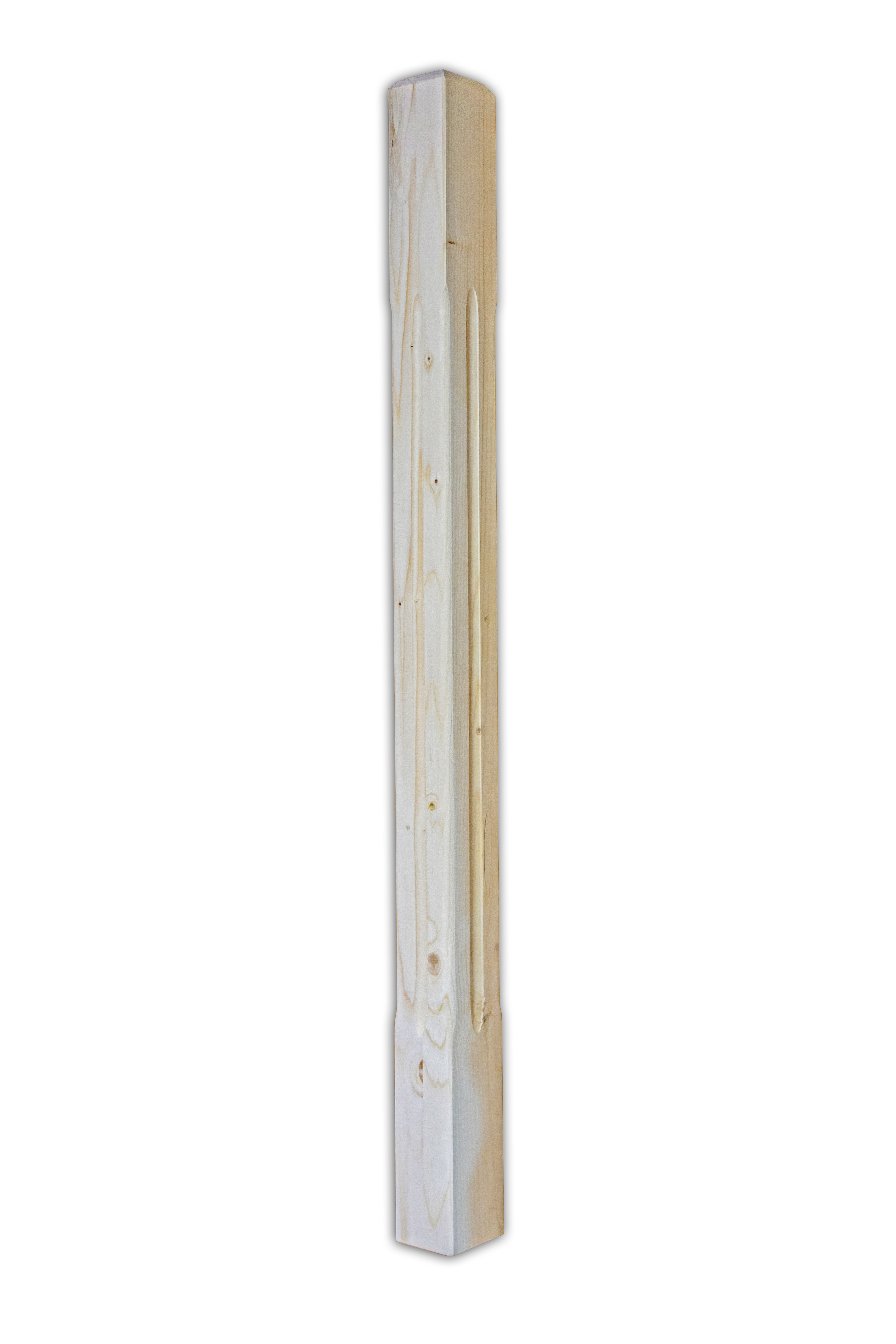 Balustru de cap frezat brad, 103 x 7 x 7 cm