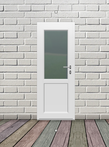 Usa exterior FENSTERWELT, cu geam, 4 camere, 2/3, stanga, PVC, 88 x 195 cm, alb