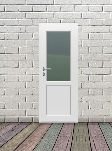 Usa exterior FENSTERWELT, cu geam, 4 camere, 2/3, dreapta, PVC, 88 x 195 cm, alb
